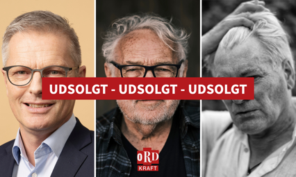 Portrætter af Flemming Møller, Niels Hausgaard og Evanthore Vestergaard